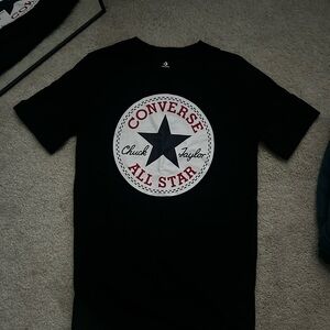 Converse Black T-Shirt with Star Logo Kids Large